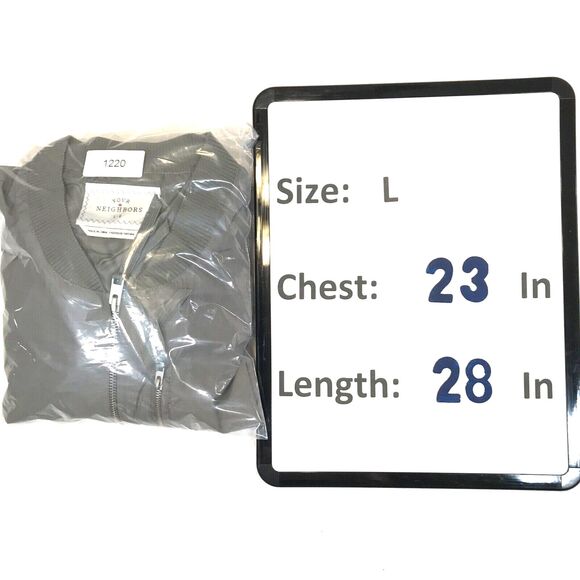 Your Neighbors Men’s Size L Green Marius Nylon Bomber Jacket Zipper Pockets - Picture 8 of 8